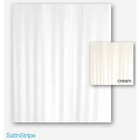 Cream Satin Stripe Polyester Shower Curtain 1800mm Wide x 1800mm High